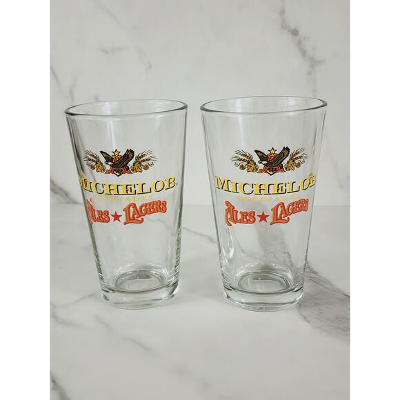 Michelob Beer Pint Clear Glass 16oz Specialty Ales Lagers Drinkware 5 1/2" x2 - Picture 1 of 12
